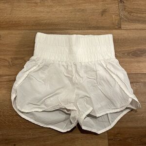 Women's White High-Waisted Shorts